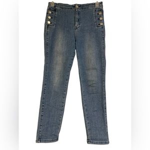 Risen High Rise Side Button Detail Skinny Jeans size 9/29
